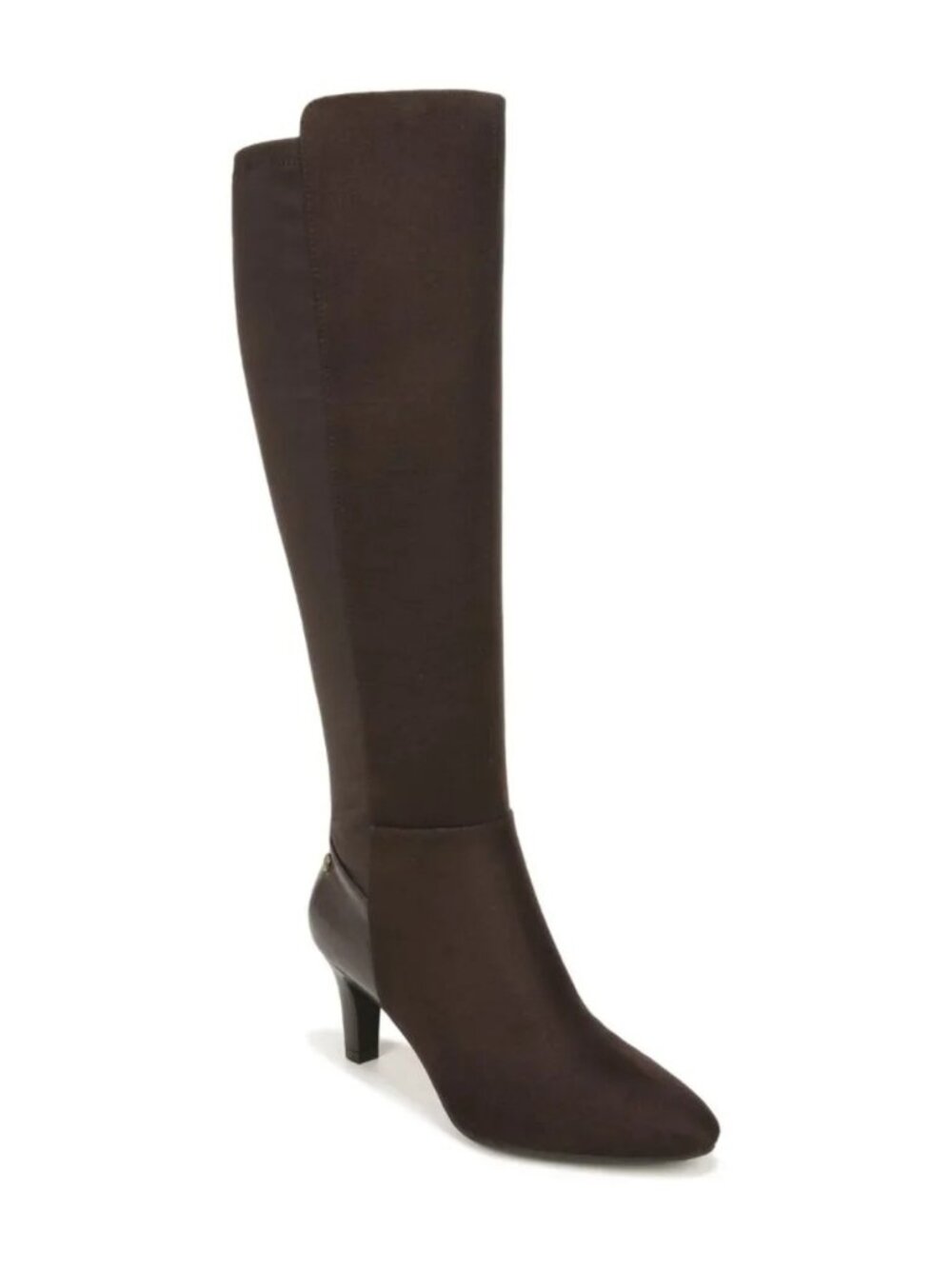 #55 LifeStride Gracie Wide Calf Boot (Brown Fabric) Suede 8.0 W